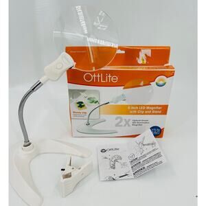 OttLite LED Magnifier Lamp Clip-On Freestanding Flexible Craft Hobby Light 2X